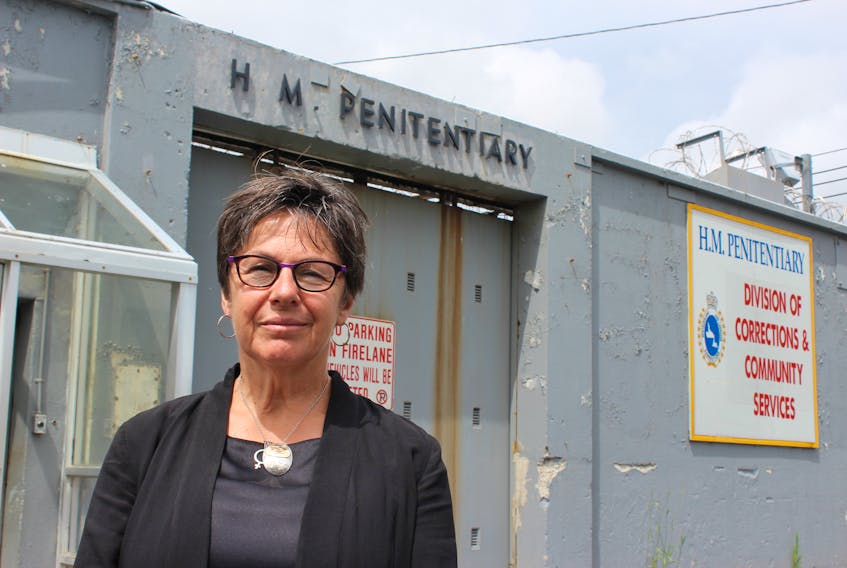 Sen. Kim Pate stands outside Her Majesty’s Penitentiary in St. John’s after touring the facility on Thursday.