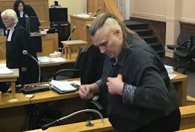 Allan Potter prepares to leave the courtroom once his trial is adjourned Tuesday. He’ll be back on the stand for the rest of his cross-examination by the Crown when his trial resumes Wednesday morning.