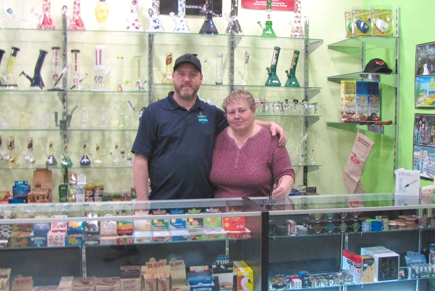 Trevor Tobin and his mother, Brenda Tobin, co-own High North, a retail cannabis shop in Labrador City.