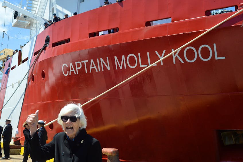 New Brunswick-native Martha Miller travelled to St. John’s from her home in Georgetown, Calif., to be dockside Thursday in St. John’s as the Canadian Coast Guard officially dedicated its latest icebreaker, named after Miller’s older sister – Capt. Myrtle (Molly) Kool. In 1939, Kool was the first woman to qualify as a Master Mariner. See story, page A8.