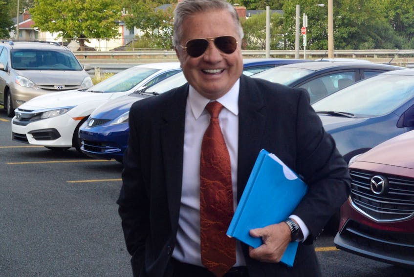Former premier Danny Williams arrives to testify at the Commission of Inquiry Respecting the Muskrat Falls Project Monday morning in St. John’s.