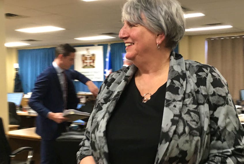 Kathy Dunderdale after testifying in St. John’s Tuesday in Phase 2 of the Muskrat Falls Inquiry.