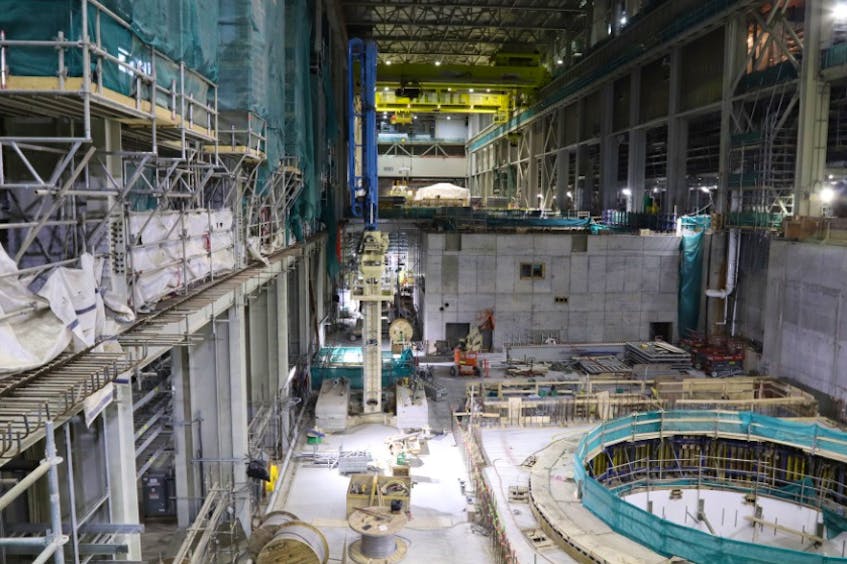 The Muskrat Falls hydroelectric power station under construction.