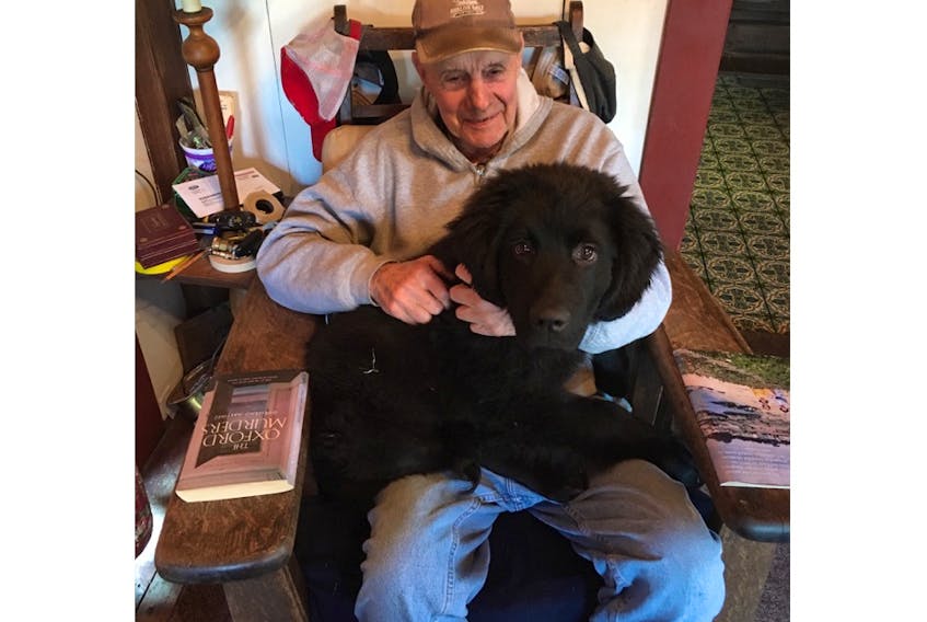 A recent photo of Jim Tuck with his fourth and last Newfoundland dog, Jack. He got his first one, named Smudge, the first year he moved to the province. The family asks that in lieu of flowers, people donate to Pawssibilities LLC (C/O Hilary Norcross, 198 Clark St., Gardner, MA 01440). The dog training organization will rescue and train one service dog per year in Jim’s memory.