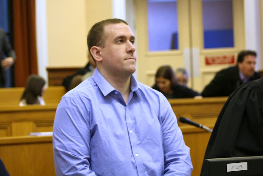 Brandon Phillips, 29, during his murder trial in Newfoundland and Labrador Supreme Court Wednesday.
