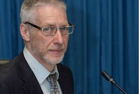 Nalcor Energy executive vice-president Gilbert Bennett at the Muskrat Falls Inquiry in St. John's on Tuesday.