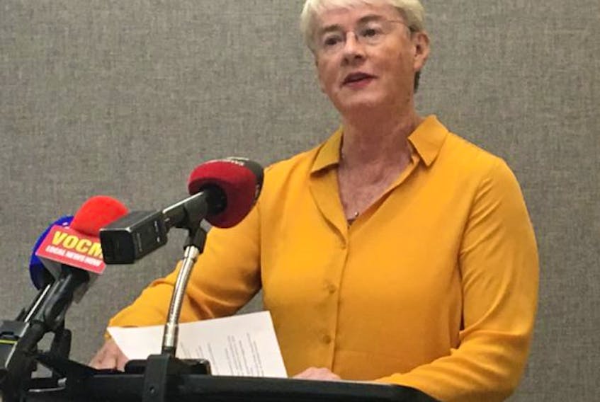 The province’s first seniors' advocate, Dr. Suzanne Brake, speaks at a news conference at her office in St. John’s Wednesday morning.