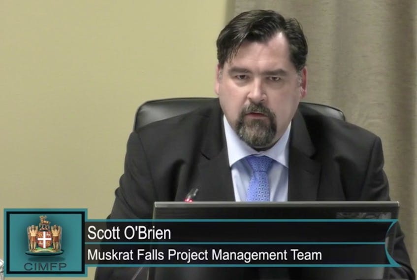 Scott O’Brien was called to the stand at the Muskrat Falls Inquiry Thursday. While on the stand, he confirmed his current day rate as a contractor with the Nalcor Energy project management team.