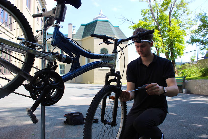 David Mandville, a case management worker at The Gathering Place in St. John’s, has started a bike repair shop at the facility to help those guests at the centre who have bikes get repairs done to their mode of transportation. The shop opened on Monday.