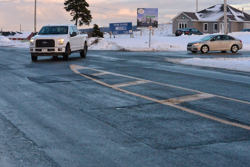Motorists at the Blackmarsh Road and Captain Whelan Drive intersection on Tuesday afternoon.