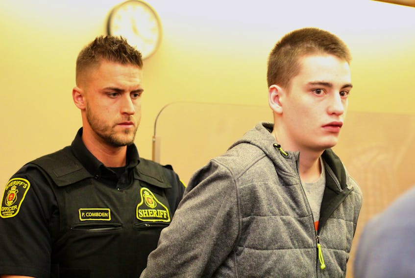 Dylan Walsh, 20, in provincial court in St. John’s earlier this week, as a co-accused with Devon Joy, 19, in an aggravated assault case. While Joy has pleaded not guilty, Walsh entered a guilty plea on the lesser charge of assault, and was sentenced Friday afternoon on that and other charges.