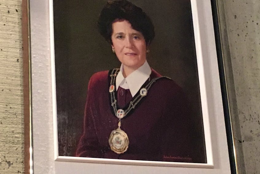 Shannie Duff’s mayoralty portrait in council chambers at St. John’s City Hall.