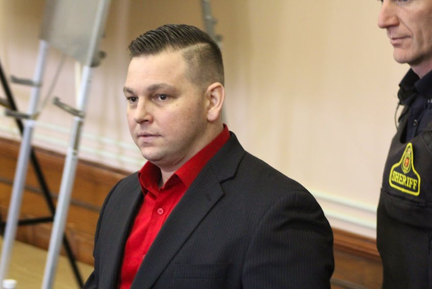 Craig Pope in Newfoundland and Labrador Supreme Court in St. John’s during his murder trial Friday.