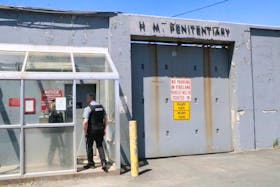 The pockmarked entrance to Her Majesty’s Penitentiary in St. John’s, May 2018.