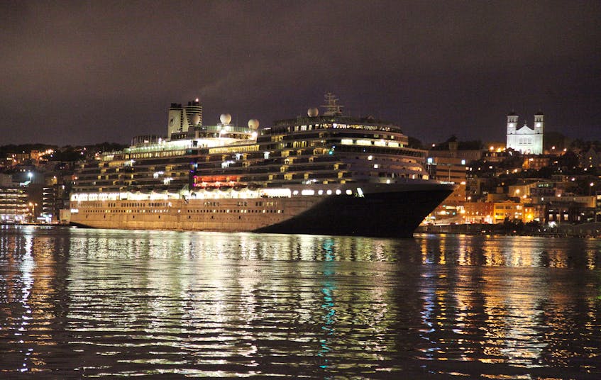 A cruise ship is seen against the St. John’s skyline in this 2014 file photo.