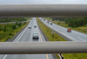 Traffic on the Trans-Canada Highway near Paddy’s Pond on Thursday