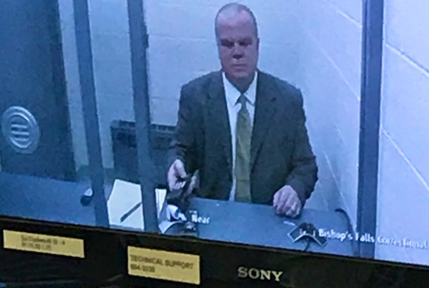 Mark Rumboldt, 58, attended his sentencing hearing in Newfoundland and Labrador Supreme Court in St. John’s via videolink from the correctional facility in Bishop’s Falls Wednesday morning.