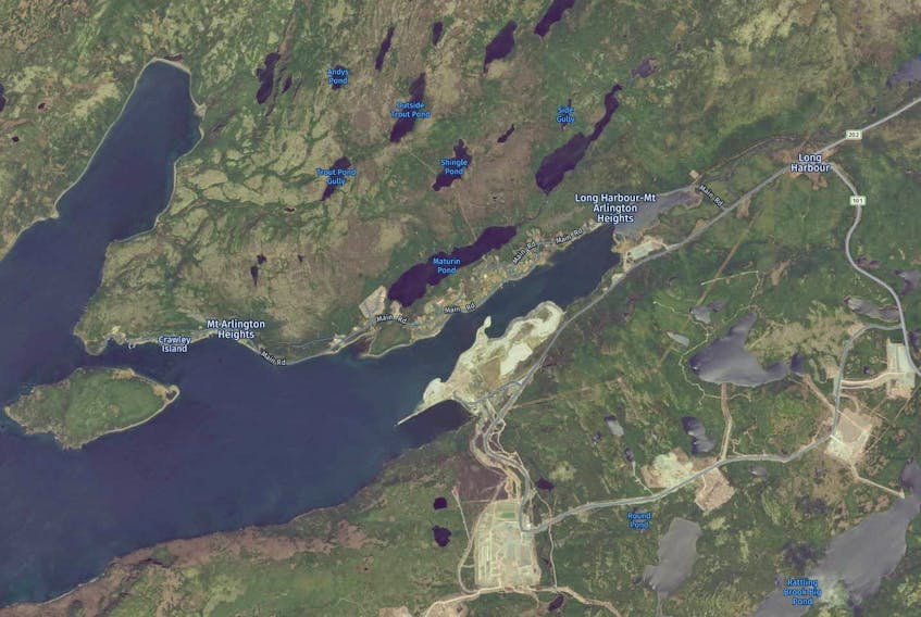 This image is a screen grab of the area in and around Long Harbour, an area being proposed for a new composting facility to be developed by Newfoundland Industrial Composting Inc. of Heart’s Desire.