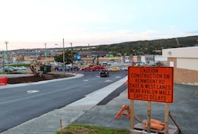 The view looking down Polina Road toward Kenmount Road. St. John’s city council on Monday voted to allow overnight construction in the area.