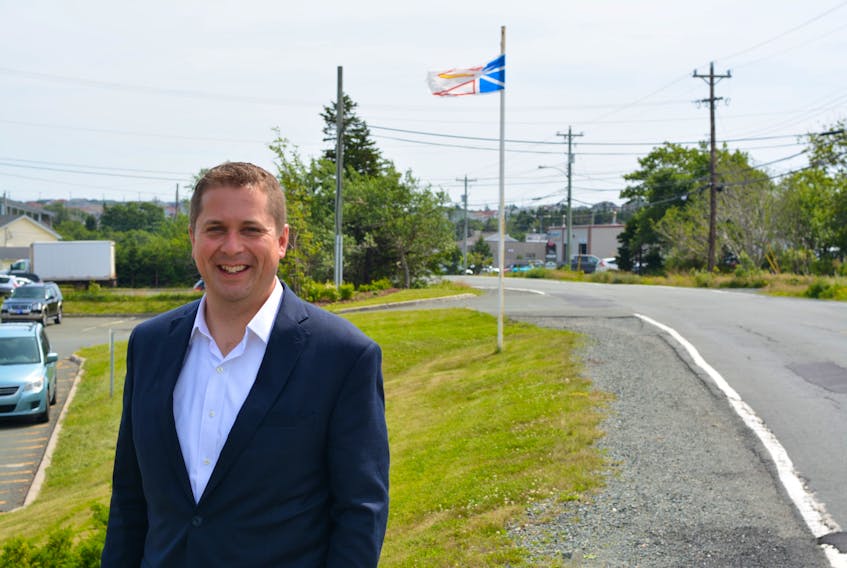 Andrew Scheer spoke with The Telegram at the Comfort Inn on Thursday after meetings in St. John’s with provincial conservative leaders.