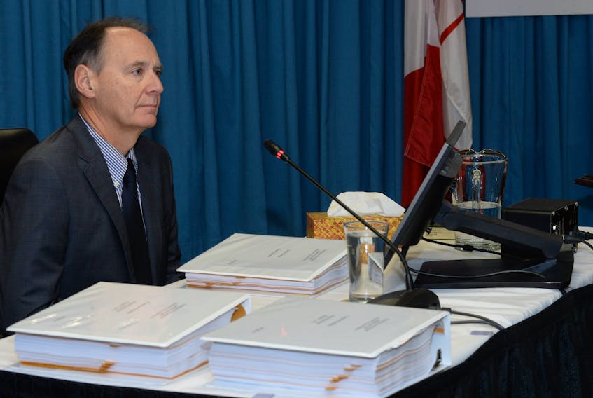 Nalcor Energy chief financial officer (CFO) Derrick Sturge at the Muskrat Falls Inquiry on Wednesday.