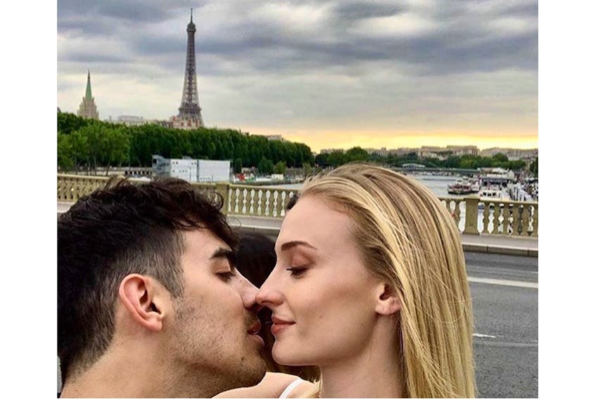 The Headroom Salon & Spa announced hairstylist Eryn Wall’s return from the celebrity wedding in France with this photo to its Instagram feed, of newlyweds Joe Jonas and Sophie Turner in Paris.