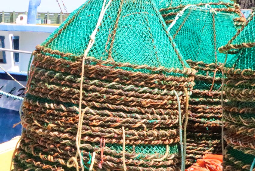 Crab pots ready for the fishing season in 2017. -File photo