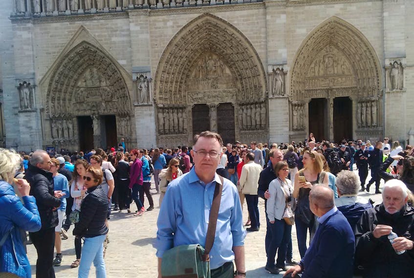 Larry Dohey, director of programming and public engagement at The Rooms in St. John’s, visited Notre-Dame Cathedral in 2017 to see the tablet referencing Newfoundland as a commemoration to those from the British Empire who fought and died in France during the First World War.
