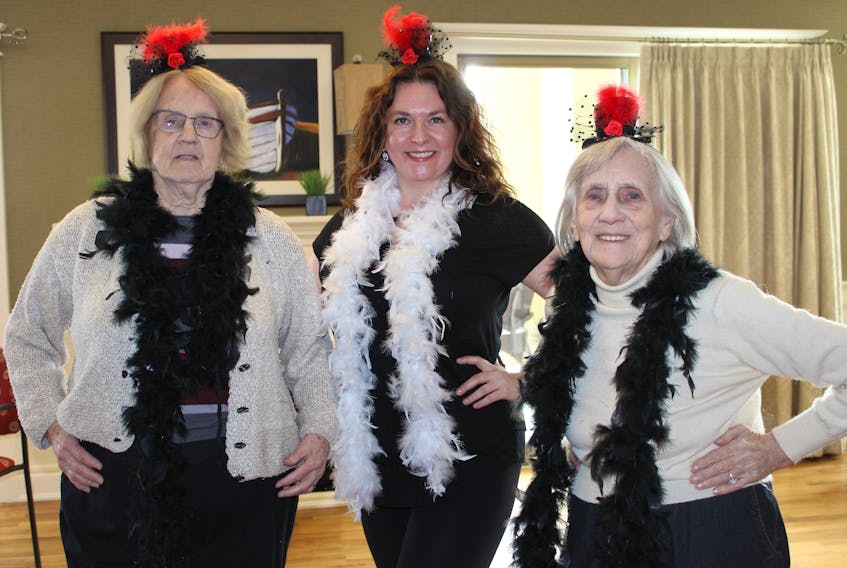 Residents, staff and their families will participate in the Kenny’s Pond Retirement Residence talent show set for May 30 at the Macdonald Drive facility in St. John’s. The residents, including participants Mary Fahey (left) and Mary Thompson (right), have been learning a routine from Claire Miller of Newfound Movement.