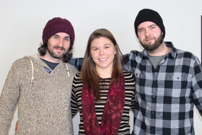 East Isle Wind has released its debut single “Itty Bitty Island,” which will anchor a nine-track self-titled album. Members of the band include (from left) Matthew Dray, Leah Vokey-Sing and Chris Collins. Missing is bass player Scott French.