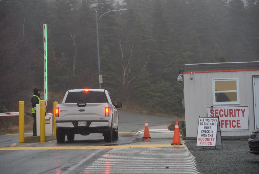 A manned security station was installed recently on the road leading to the North West Atlantic Fisheries Centre at White Hills in St. John’s.