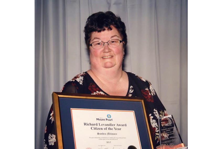 Sandra Milmore was named Mount Pearl's 2017 Citizen of the Year in a ceremony at the Reid Community Centre Friday evening.