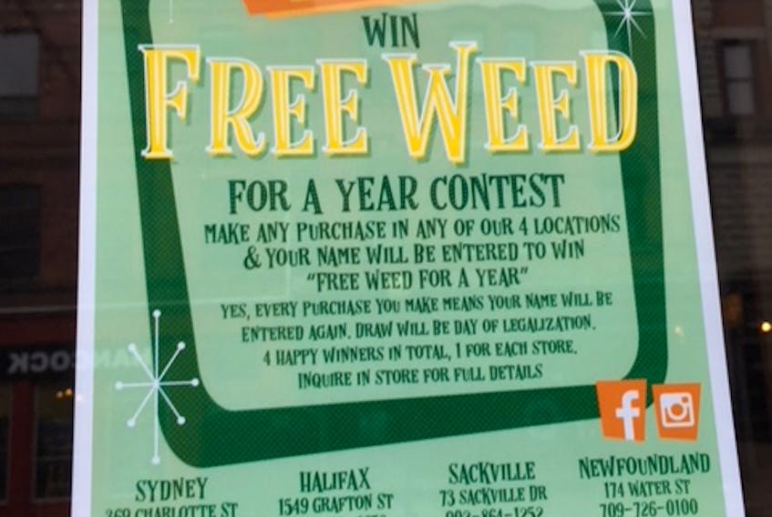 Mary Jane’s on Water Street is holding a contest advertising “free weed for a year.”