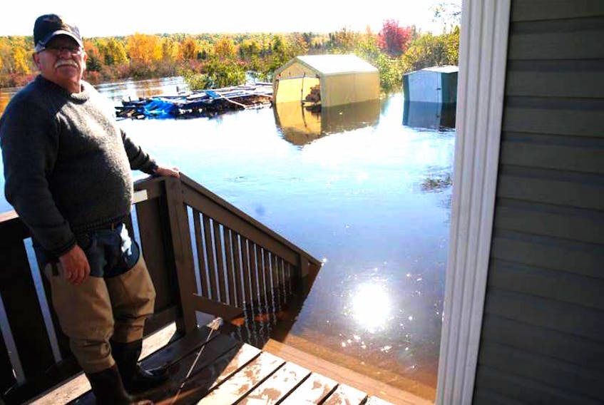 Heavy rain from the remnants of hurricane Matthew caused water levels to jump the banks of the Gander River and flood Roland Vivian’s Glenwood property during Thanksgiving 2016.