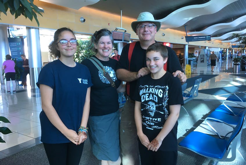 The Kielly family of St. John’s says hosting a cultural exchange in 2017 was a pleasure. They hosted students Flaurence Miville (left) and Cassandre Burelle (right) from Quebec as part of the YMCA Summer Work Student Exchange. They’re shown with host parents Maggie Kielly and Tim Murphy at St. John’s International Airport.