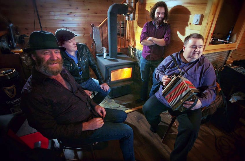 Shanneyganock is still wowing crowds around the world 25 years after band leaders Chris Andrews (left) and Mark Hiscock (right) came together. Together with bass player Ian Chipman (second from left) and drummer Brad Tuck, the band has two anniversary shows set for November.
