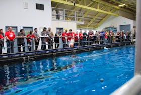 The Model Boat Race was as much fun for spectators as it was for the competing students. People crowded around the flume tank during the competitive head-to-head races to cheer for their team. In the end, Crescent Collegiate’s team won the fastest boat title.