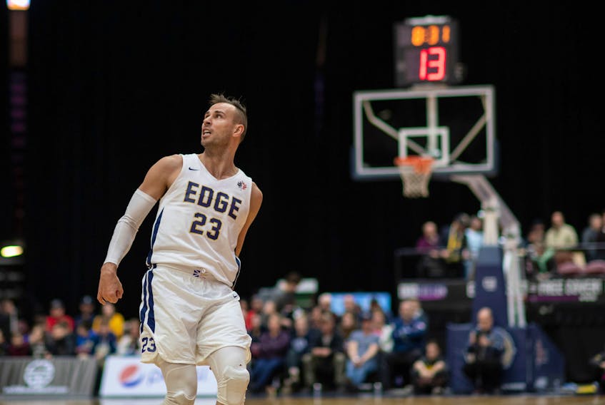 The last time Carl English played in a home game for the St. John’s Edge was Jan. 31. However, the Edge and English hope things might be looking up as far as his return to action for St. John’s, which begins a second-round NBL Canada playoff series  Saturday night at Mile One Centre, where they’ll face the K-W Titans. — St. John’s Edge photo/Joe Chase