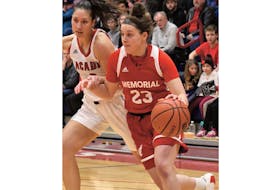 Haille Nickerson (23) is the first Memorial Sea-Hawk named to a Canadian university basketball all-star team in the last 11 years. — Photo via Memorial Athletics