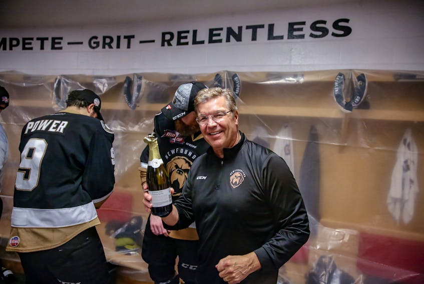 Newfoundland Growlers Owner Dean MacDonald was feeling bubbly after his team’s Kelly Cup win Tuesday night, a championship that should give a big boost to the team’s marketing effort for its second season in the ECHL.