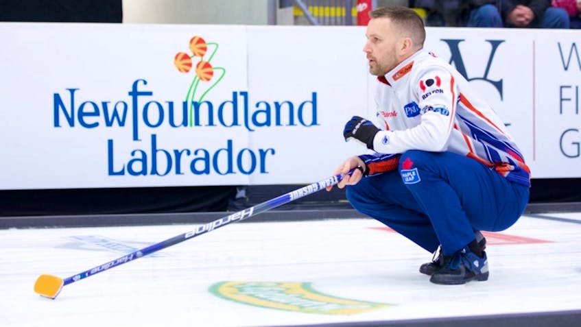 Brad Gushue and his St. John’s rink have one round-robin game remaining in the Boost National, but Gushue is already sitting ina position that will put his team in Saturday’s quarter-final round at the Pinty’s Grand Slam of Curling event at the C.B.S. Arena. — Anil Mungal/Grand Slam of Curling