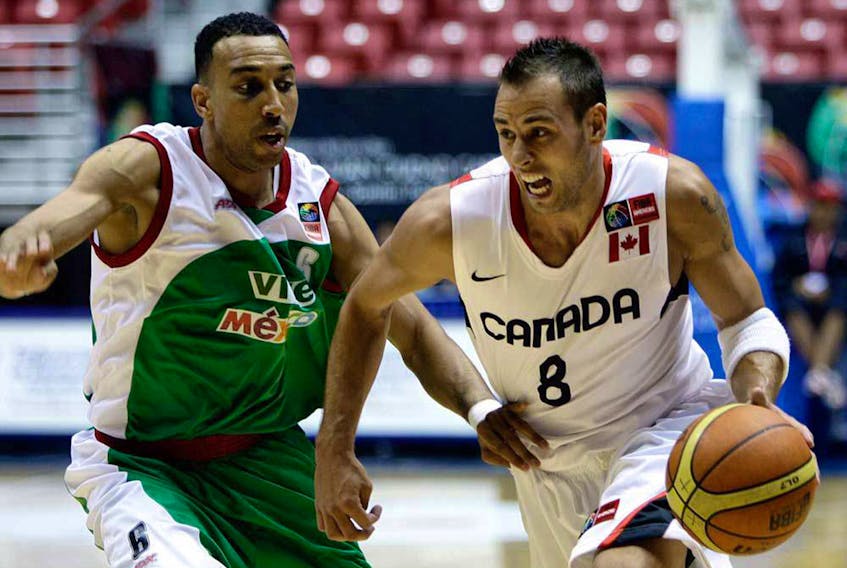 File/Canadian Olympic Committee
What would the St. John’s Edge be getting with Carl English (8), besides his being Newfoundland’s best-know basketball player? The Patrick’s Cove native, shown in a game against Mexico, brings a hoops résumé that has seen him play professionally for over a dozen years and a lengthy career with Canadian national teams.