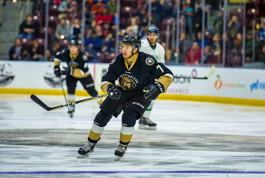 In his first game in two weeks, Sam Babintsev had a goal and two assists to lead the Newfoundland Growlers to a 5-1 ECHL win over the Worcester Railers on Saturday. — File/Newfoundland Growlers/Jeff Parsons