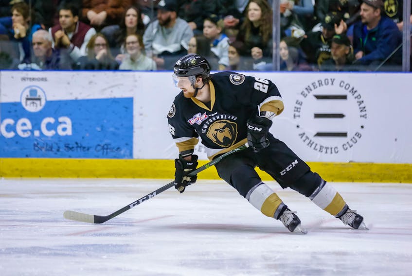 Newfoundland Growlers rookie forward Josh Kestner has eight goals and 14 points in the ECHL playoffs. His biggest goal came in the opener of the final, when he tallied five minutes into overtime, giving Newfoundland a 4-3 victory. —  Newfoundland Growlers photo/Jeff Parsons