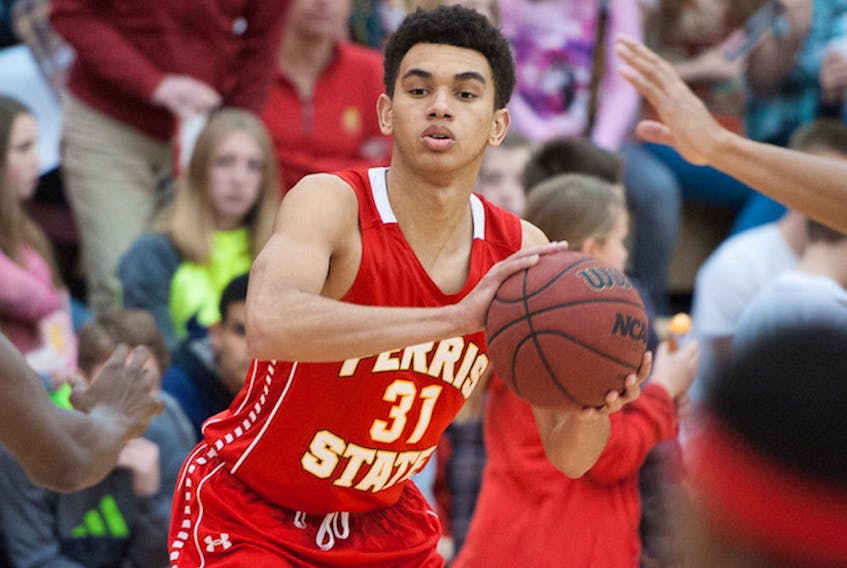 Drew Cushingberry (31) set a school single-season record for assists in helping lead the Ferris State Bulldogs to an NCAA Division 2 men’s basketball title earlier this year. — Ferris State Athletics