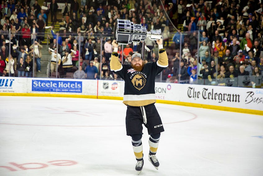 Todd Skirving is the 12th player from the ECHL champion Newfoundland Growlers to sign a contract to remain within the Toronto Maple Leafs’ minor-league system. —  Newfoundland Growlers photo/Jeff Parsons