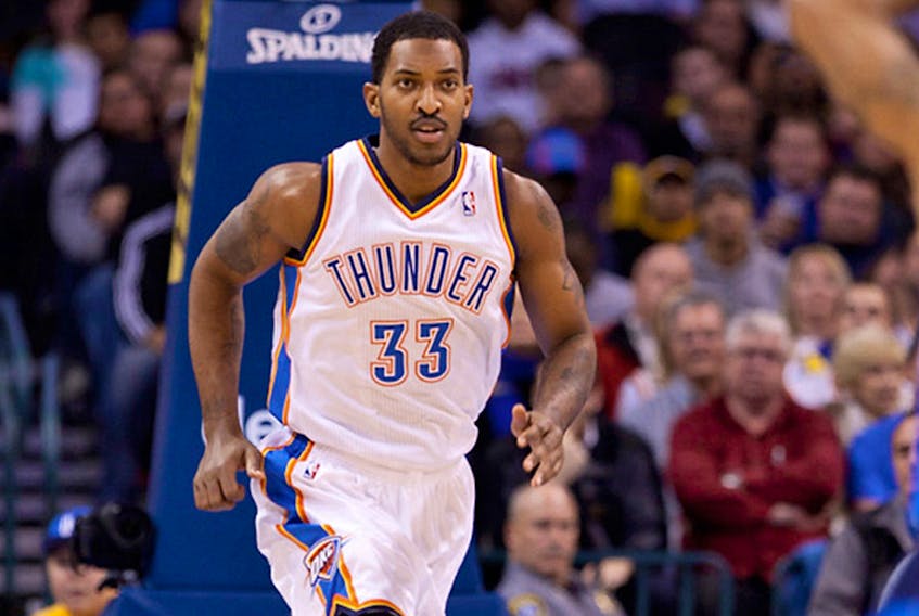 Power forward Ryan Reid, just signed by the St. John's Edge, appeared in five games for the NBA's Oklahoma City Thunder in the 2011-12 season. — File photo/nba.com