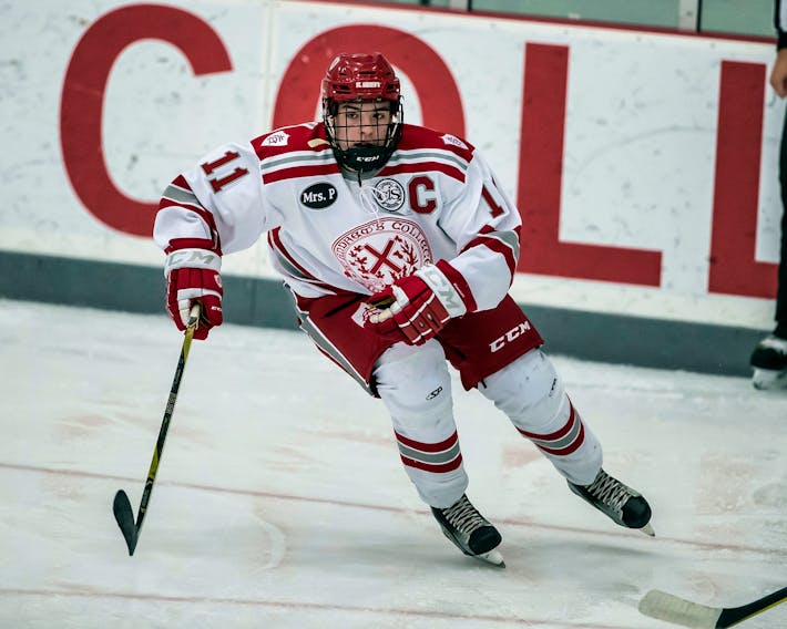 St. Andrew's College photo/Paul Mosey — Matthew McKim of St. John’s has been named captain of the Varsity Saints hockey team for St. Andrew’s College in Aurora, Ont., north of Toronto