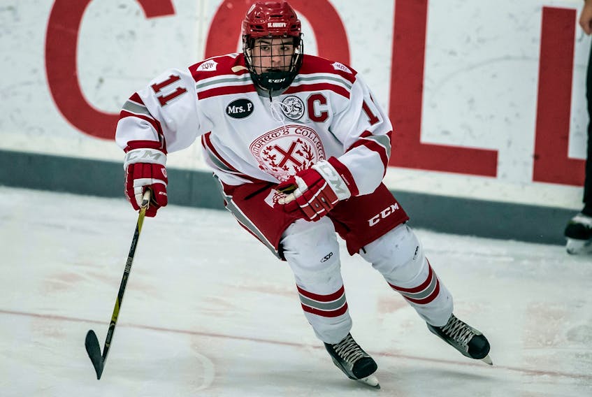 St. Andrew's College photo/Paul Mosey — Matthew McKim of St. John’s has been named captain of the Varsity Saints hockey team for St. Andrew’s College in Aurora, Ont., north of Toronto