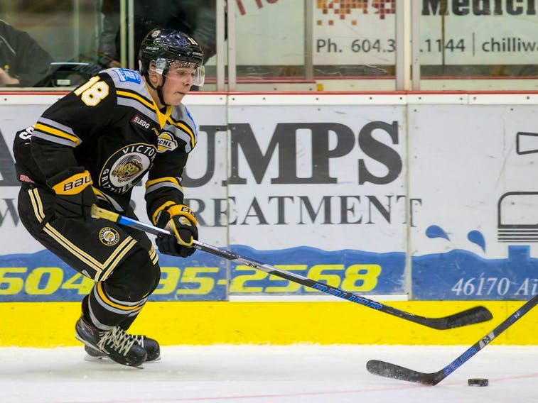Alex Newhook has returned to the Victoria Grizzlies following a rookie-of-the-year campaign to captain the BCHL team.
